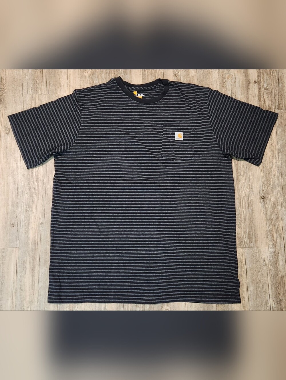 Carhartt Men’s Black and Gray Thin Striped Pocket Tee 2XLT big and Tall workwear